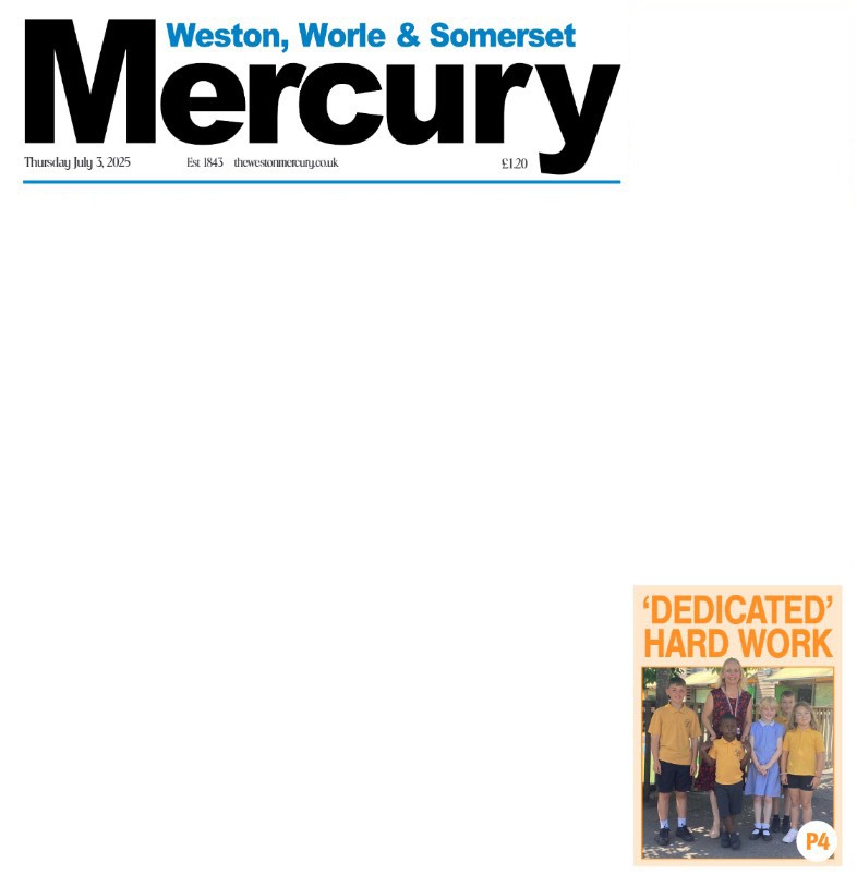 Herons’ Moor on the front page of the Weston Mercury print edition!